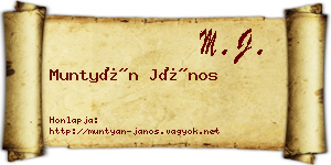 Muntyán János névjegykártya